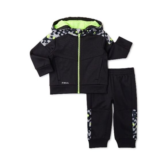 BABY BOYS ATHLETIC Fleece Hoodie Jacket & Pants 2-Piece Set, 2-Pack Size 0/3M - Picture 2 of 7